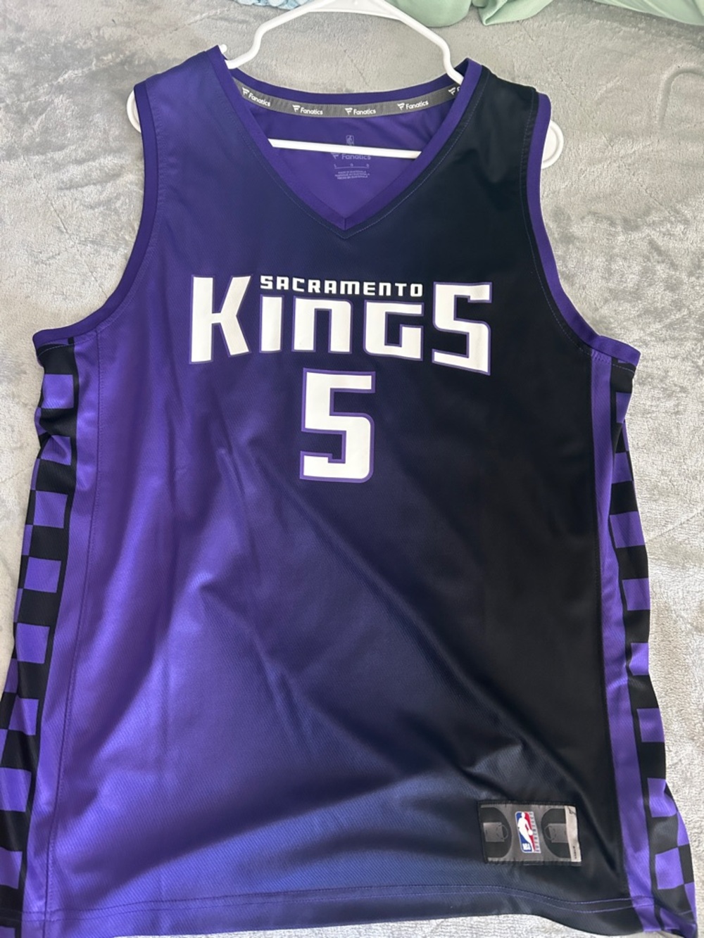 NBA Sacramento Kings Purple and Black #5 Jersey
